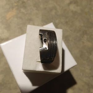 Mens Sterling Silver Piston Ring